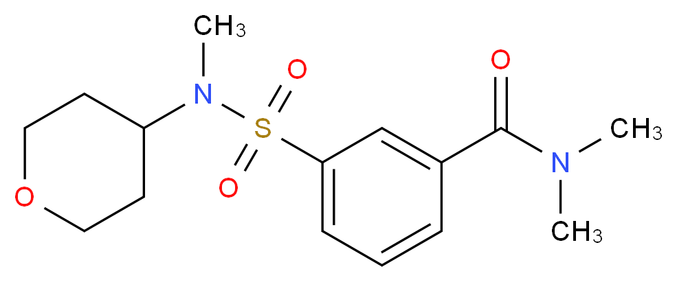 N,N-dimethyl-3-{[methyl(tetrahydro-2H-pyran-4-yl)amino]sulfonyl}benzamide_分子结构_CAS_)