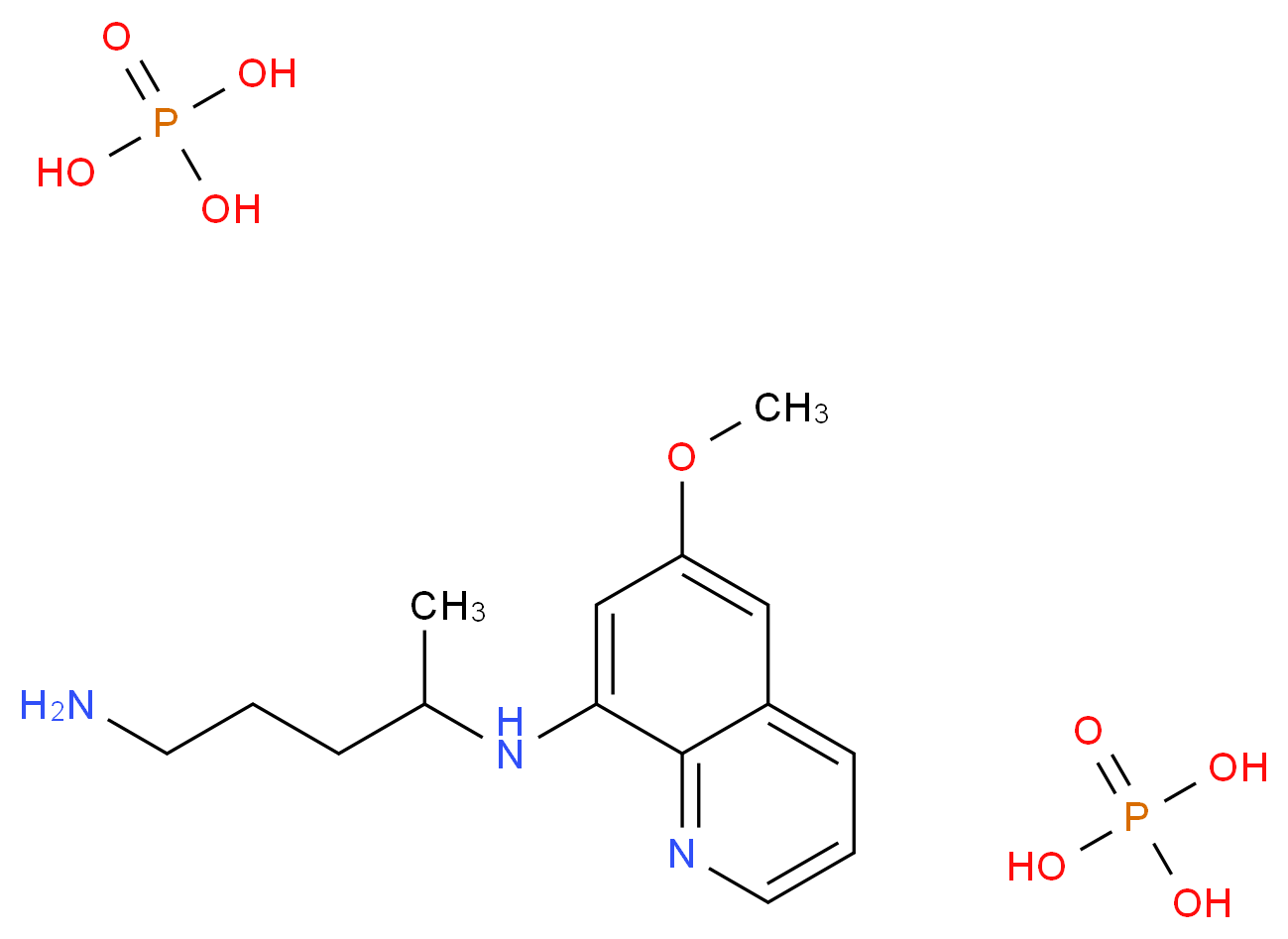 N4-(6-methoxyquinolin-8-yl)pentane-1,4-diamine; bis(phosphoric acid)_分子结构_CAS_63-45-6