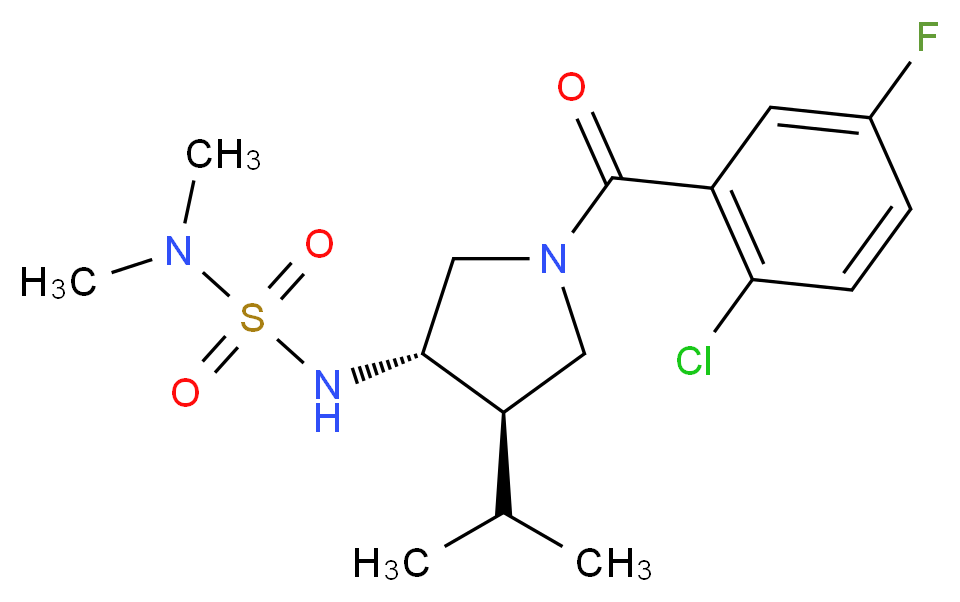 N'-[(3S*,4R*)-1-(2-chloro-5-fluorobenzoyl)-4-isopropyl-3-pyrrolidinyl]-N,N-dimethylsulfamide_分子结构_CAS_)