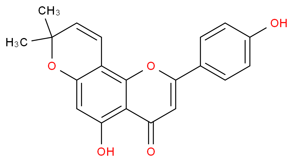 5-hydroxy-2-(4-hydroxyphenyl)-8,8-dimethyl-4H,8H-pyrano[2,3-h]chromen-4-one_分子结构_CAS_119309-02-3