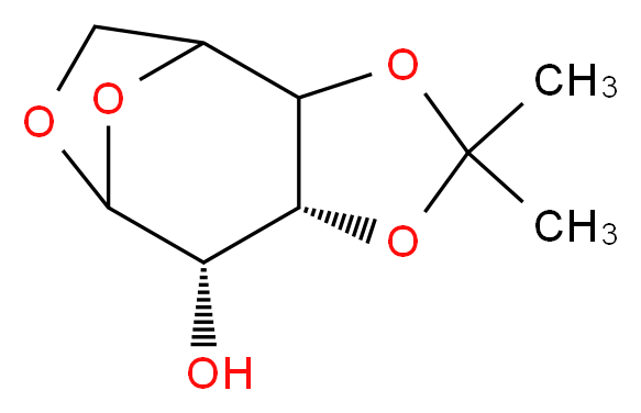 (6R,7S)-4,4-dimethyl-3,5,9,11-tetraoxatricyclo[6.2.1.0<sup>2</sup>,<sup>6</sup>]undecan-7-ol_分子结构_CAS_52579-97-2