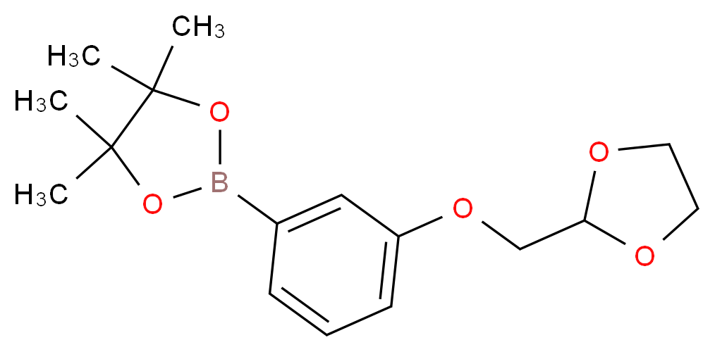 2-{3-[(1,3-dioxolan-2-yl)methoxy]phenyl}-4,4,5,5-tetramethyl-1,3,2-dioxaborolane_分子结构_CAS_850411-08-4