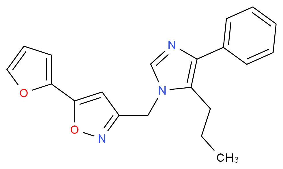 5-(2-furyl)-3-[(4-phenyl-5-propyl-1H-imidazol-1-yl)methyl]isoxazole_分子结构_CAS_)