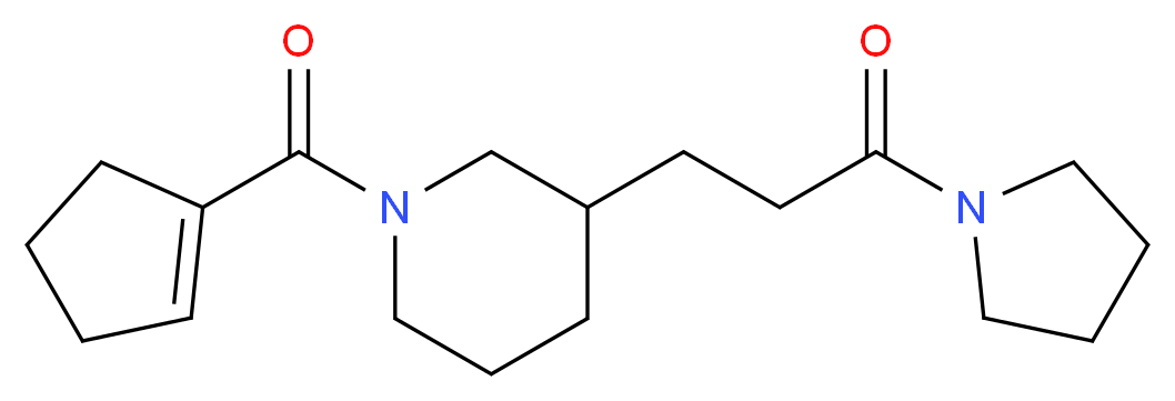 1-(1-cyclopenten-1-ylcarbonyl)-3-[3-oxo-3-(1-pyrrolidinyl)propyl]piperidine_分子结构_CAS_)