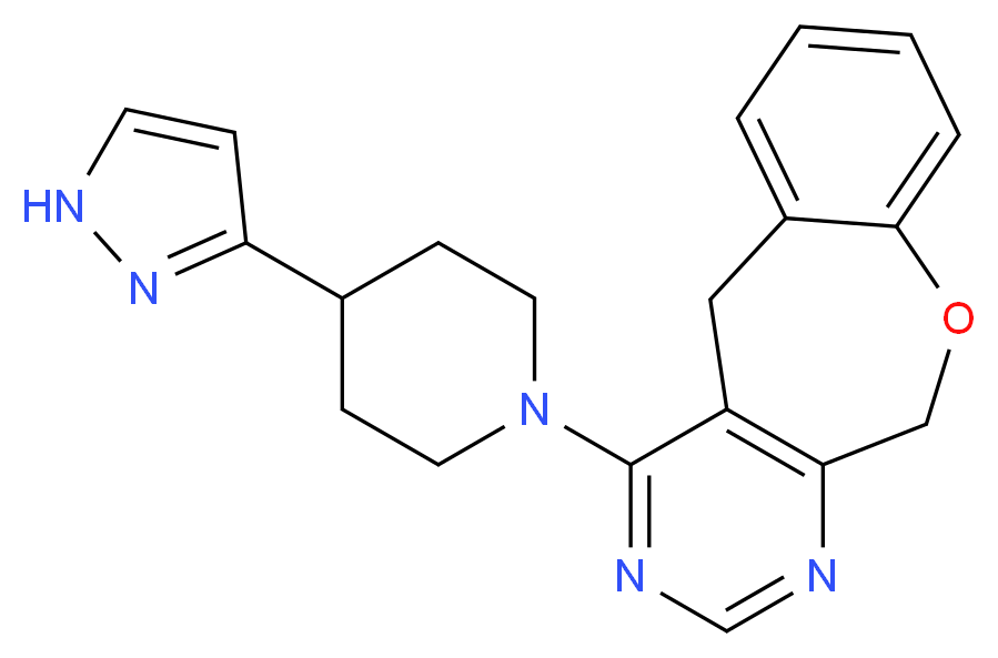 4-[4-(1H-pyrazol-3-yl)piperidin-1-yl]-5,11-dihydro[1]benzoxepino[3,4-d]pyrimidine_分子结构_CAS_)