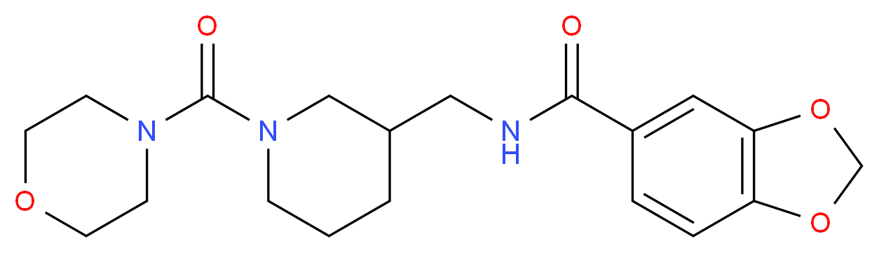 N-{[1-(morpholin-4-ylcarbonyl)piperidin-3-yl]methyl}-1,3-benzodioxole-5-carboxamide_分子结构_CAS_)
