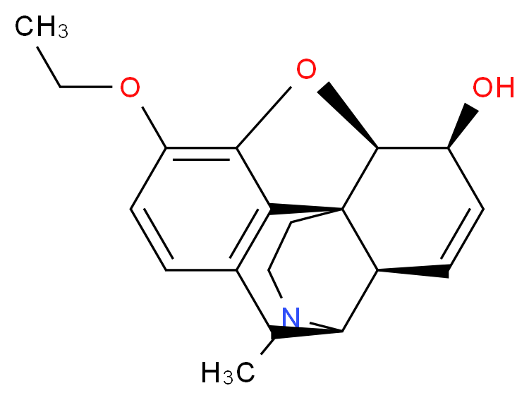 (1S,5R,13R,14S,17R)-10-ethoxy-4-methyl-12-oxa-4-azapentacyclo[9.6.1.0<sup>1</sup>,<sup>1</sup><sup>3</sup>.0<sup>5</sup>,<sup>1</sup><sup>7</sup>.0<sup>7</sup>,<sup>1</sup><sup>8</sup>]octadeca-7,9,11(18),15-tetraen-14-ol_分子结构_CAS_76-58-4