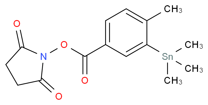 2,5-dioxopyrrolidin-1-yl 4-methyl-3-(trimethylstannyl)benzoate_分子结构_CAS_1260152-46-2