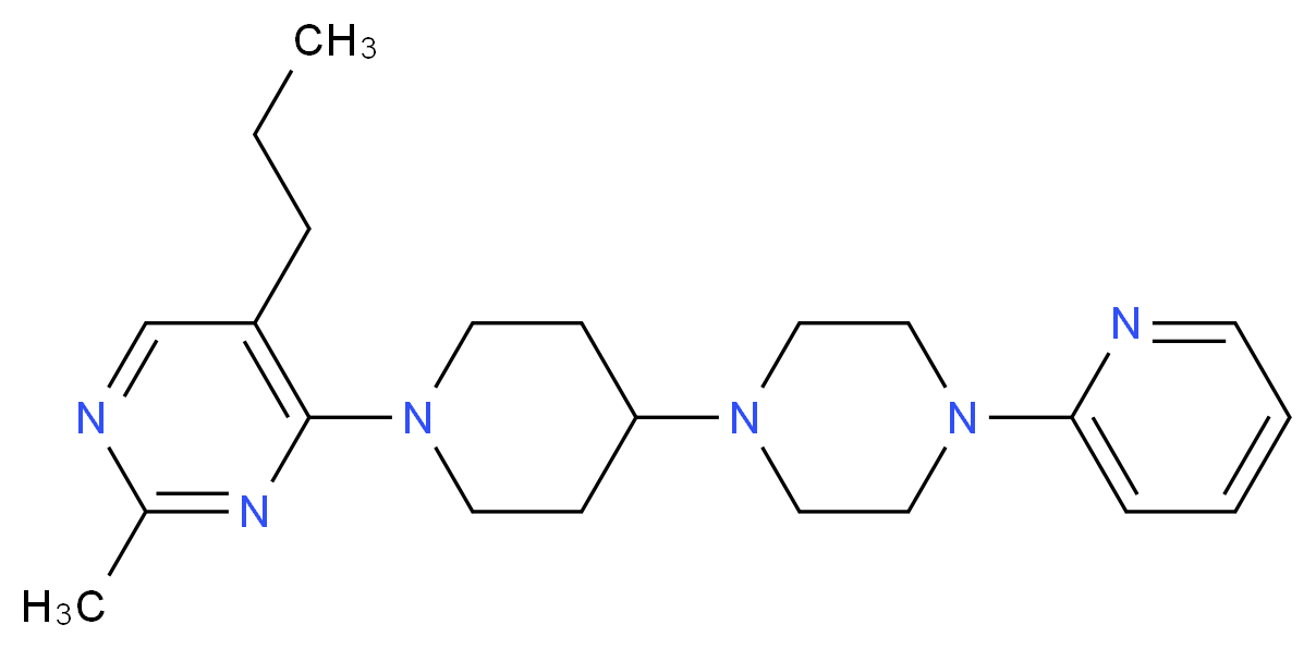 2-methyl-5-propyl-4-[4-(4-pyridin-2-ylpiperazin-1-yl)piperidin-1-yl]pyrimidine_分子结构_CAS_)