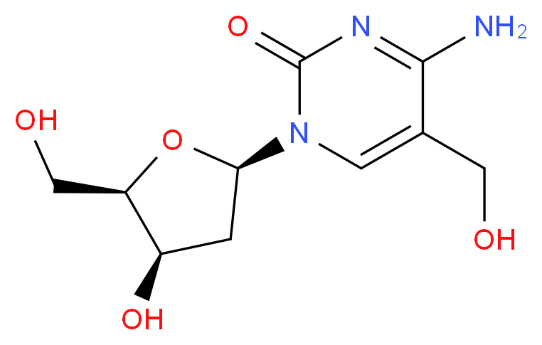 4-amino-1-[(2R,4R,5R)-4-hydroxy-5-(hydroxymethyl)oxolan-2-yl]-5-(hydroxymethyl)-1,2-dihydropyrimidin-2-one_分子结构_CAS_7226-77-9