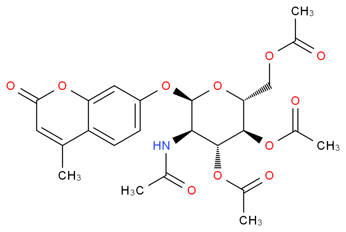 4-Methylumbelliferyl 2-Acetamido-2-deoxy-3,4,6-tri-O-acetyl-α-D-Glucopyranoside_分子结构_CAS_124167-45-9)