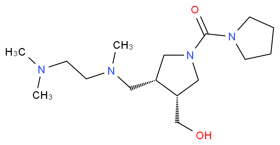 [(3R*,4R*)-4-{[[2-(dimethylamino)ethyl](methyl)amino]methyl}-1-(1-pyrrolidinylcarbonyl)-3-pyrrolidinyl]methanol_分子结构_CAS_)