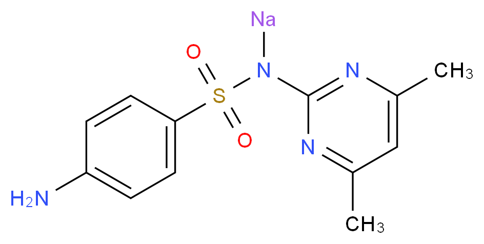 4-amino-N-(4,6-dimethylpyrimidin-2-yl)-N-sodiobenzene-1-sulfonamide_分子结构_CAS_1981-58-4