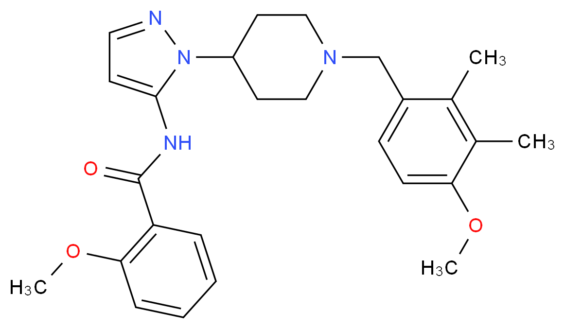 2-methoxy-N-{1-[1-(4-methoxy-2,3-dimethylbenzyl)-4-piperidinyl]-1H-pyrazol-5-yl}benzamide_分子结构_CAS_)