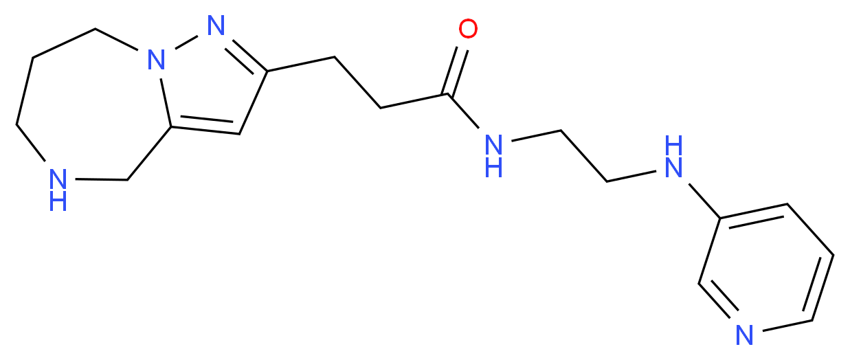 N-[2-(3-pyridinylamino)ethyl]-3-(5,6,7,8-tetrahydro-4H-pyrazolo[1,5-a][1,4]diazepin-2-yl)propanamide_分子结构_CAS_)