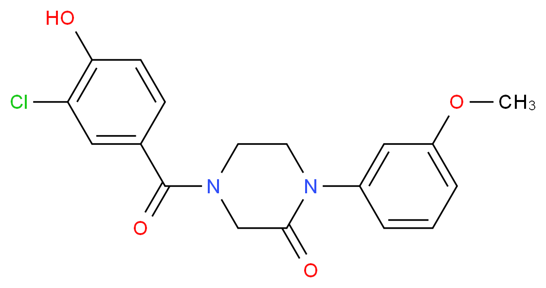 4-(3-chloro-4-hydroxybenzoyl)-1-(3-methoxyphenyl)-2-piperazinone_分子结构_CAS_)