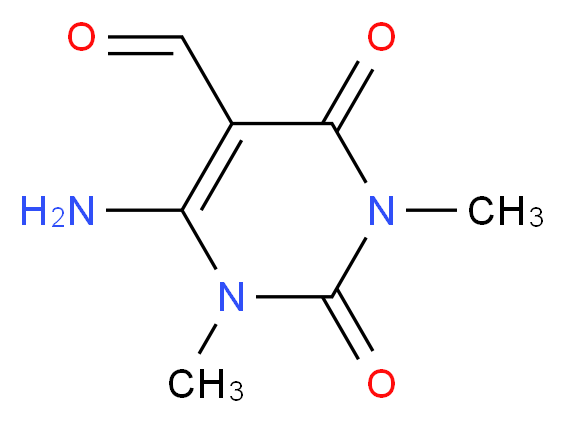 6-amino-1,3-dimethyl-2,4-dioxo-1,2,3,4-tetrahydropyrimidine-5-carbaldehyde_分子结构_CAS_54660-80-9
