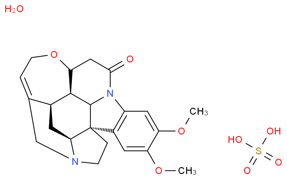 (1R,18S,20R,21R)-4,5-dimethoxy-12-oxa-8,17-diazaheptacyclo[15.5.2.0<sup>1</sup>,<sup>1</sup><sup>8</sup>.0<sup>2</sup>,<sup>7</sup>.0<sup>8</sup>,<sup>2</sup><sup>2</sup>.0<sup>1</sup><sup>1</sup>,<sup>2</sup><sup>1</sup>.0<sup>1</sup><sup>5</sup>,<sup>2</sup><sup>0</sup>]tetracosa-2(7),3,5,14-tetraen-9-one sulfuric acid hydrate_分子结构_CAS_652154-10-4