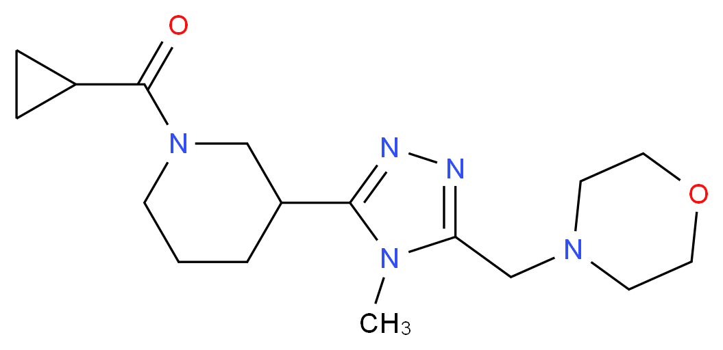 4-({5-[1-(cyclopropylcarbonyl)piperidin-3-yl]-4-methyl-4H-1,2,4-triazol-3-yl}methyl)morpholine_分子结构_CAS_)