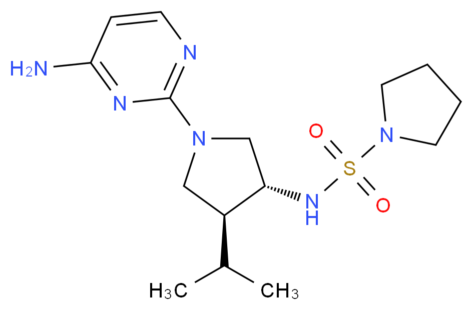 N-[(3R*,4S*)-1-(4-amino-2-pyrimidinyl)-4-isopropyl-3-pyrrolidinyl]-1-pyrrolidinesulfonamide_分子结构_CAS_)