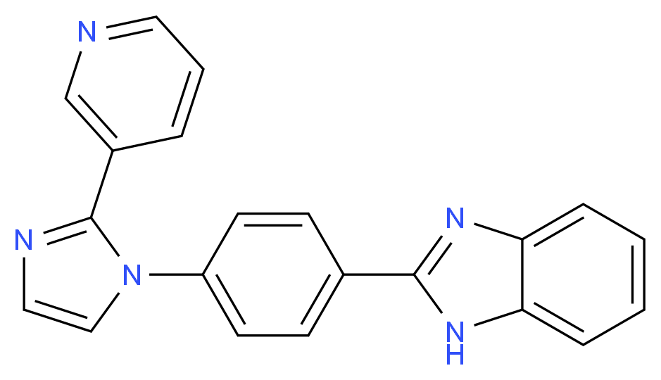 2-[4-(2-pyridin-3-yl-1H-imidazol-1-yl)phenyl]-1H-benzimidazole_分子结构_CAS_)