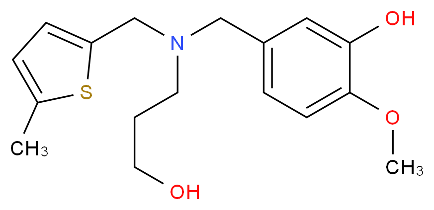 5-({(3-hydroxypropyl)[(5-methyl-2-thienyl)methyl]amino}methyl)-2-methoxyphenol_分子结构_CAS_)