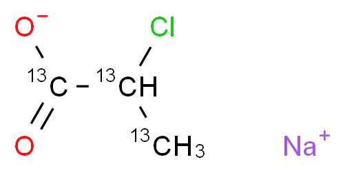 2-氯丙酸钠-13C3_分子结构_CAS_1196157-59-1)