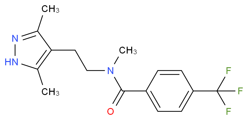 N-[2-(3,5-dimethyl-1H-pyrazol-4-yl)ethyl]-N-methyl-4-(trifluoromethyl)benzamide_分子结构_CAS_)