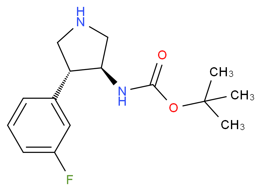 tert-butyl (3S,4R)-4-(3-fluorophenyl)pyrrolidin-3-ylcarbamate_分子结构_CAS_1260596-09-5)