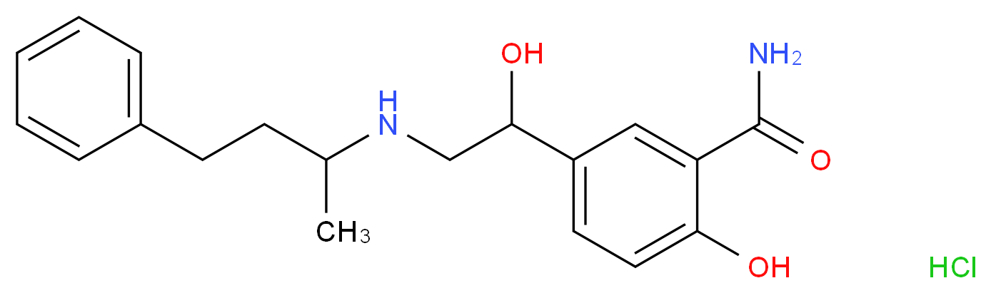 2-hydroxy-5-{1-hydroxy-2-[(4-phenylbutan-2-yl)amino]ethyl}benzamide hydrochloride_分子结构_CAS_32780-64-6