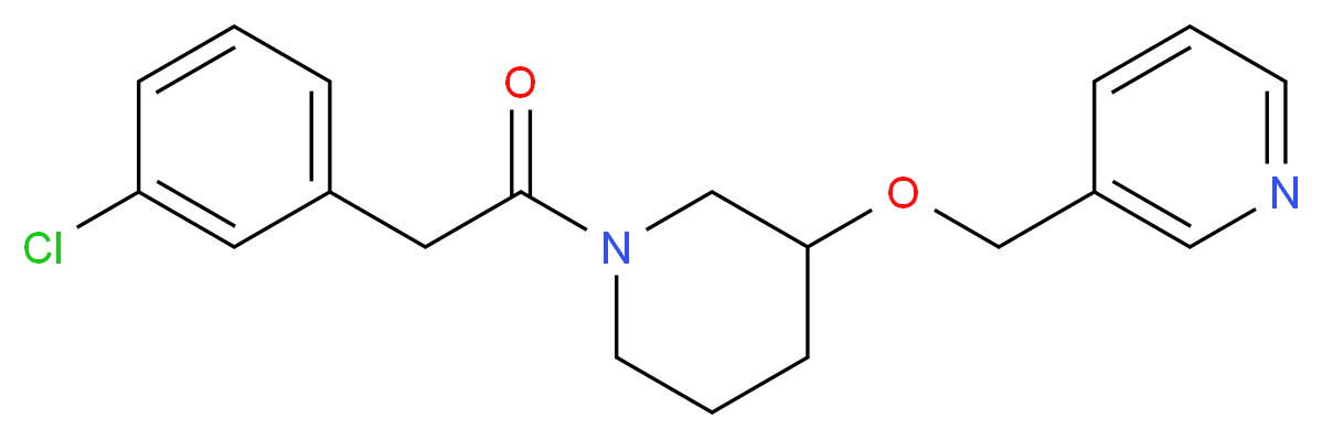 3-[({1-[(3-chlorophenyl)acetyl]-3-piperidinyl}oxy)methyl]pyridine_分子结构_CAS_)