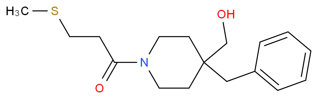 {4-benzyl-1-[3-(methylthio)propanoyl]-4-piperidinyl}methanol_分子结构_CAS_)