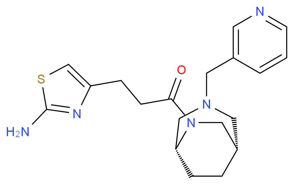 4-{3-oxo-3-[(1S*,5R*)-3-(pyridin-3-ylmethyl)-3,6-diazabicyclo[3.2.2]non-6-yl]propyl}-1,3-thiazol-2-amine_分子结构_CAS_)
