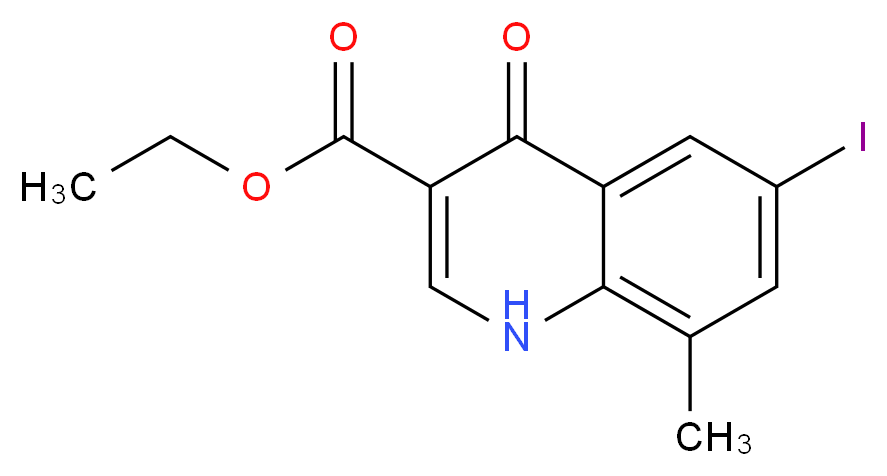 Ethyl 6-iodo-8-methyl-4-oxo-1,4-dihydro-3-quinolinecarboxylate_分子结构_CAS_)