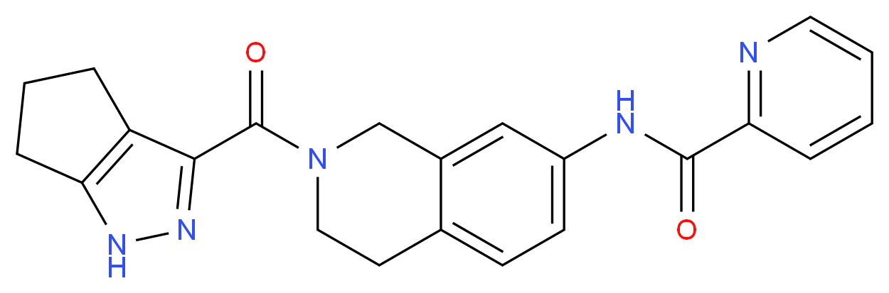 N-[2-(1,4,5,6-tetrahydrocyclopenta[c]pyrazol-3-ylcarbonyl)-1,2,3,4-tetrahydro-7-isoquinolinyl]-2-pyridinecarboxamide_分子结构_CAS_)