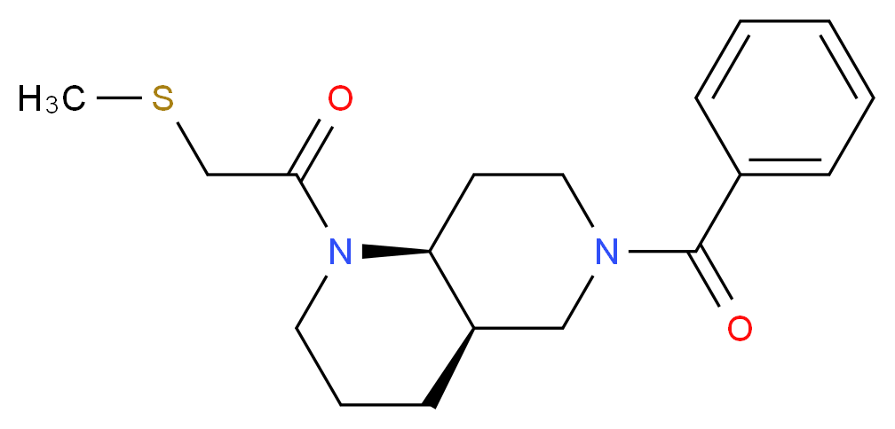 (4aR*,8aS*)-6-benzoyl-1-[(methylthio)acetyl]decahydro-1,6-naphthyridine_分子结构_CAS_)