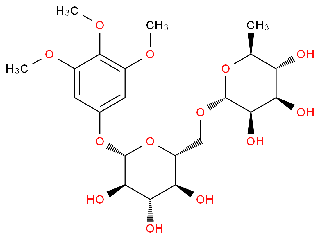 (2R,3S,4S,5R,6S)-2-({[(2R,3R,4R,5R,6S)-3,4,5-trihydroxy-6-methyloxan-2-yl]oxy}methyl)-6-(3,4,5-trimethoxyphenoxy)oxane-3,4,5-triol_分子结构_CAS_261351-23-9