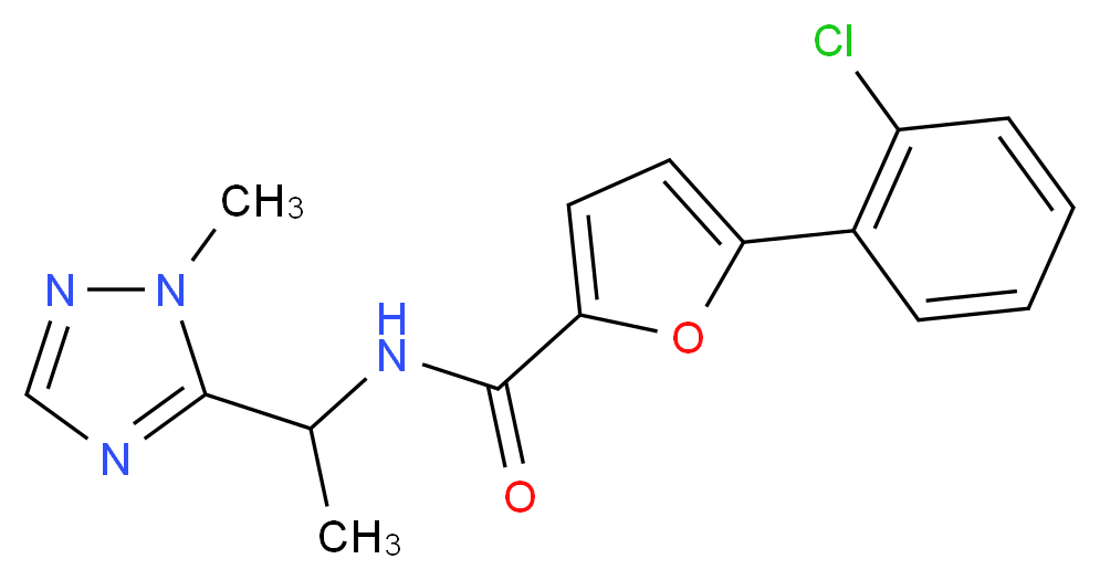 5-(2-chlorophenyl)-N-[1-(1-methyl-1H-1,2,4-triazol-5-yl)ethyl]-2-furamide_分子结构_CAS_)