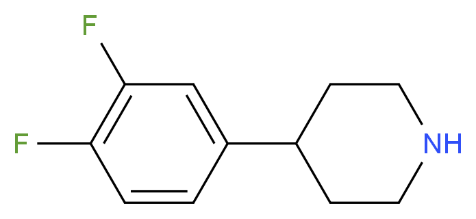4-(3,4-difluorophenyl)piperidine_分子结构_CAS_)