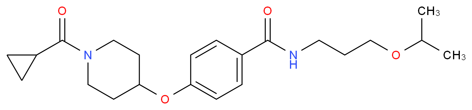 4-{[1-(cyclopropylcarbonyl)-4-piperidinyl]oxy}-N-(3-isopropoxypropyl)benzamide_分子结构_CAS_)