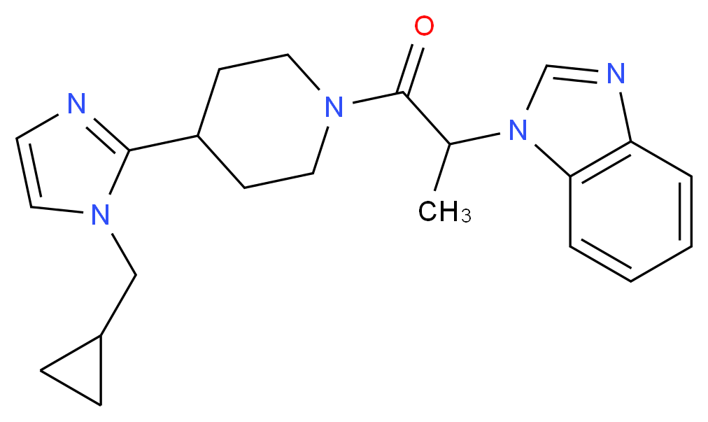 1-(2-{4-[1-(cyclopropylmethyl)-1H-imidazol-2-yl]-1-piperidinyl}-1-methyl-2-oxoethyl)-1H-benzimidazole_分子结构_CAS_)