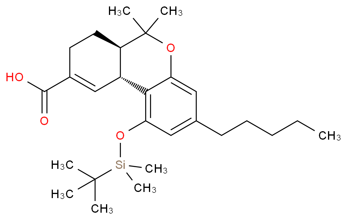 (6aR,10aR)-1-[(tert-butyldimethylsilyl)oxy]-6,6-dimethyl-3-pentyl-6H,6aH,7H,8H,10aH-benzo[c]isochromene-9-carboxylic acid_分子结构_CAS_138285-38-8