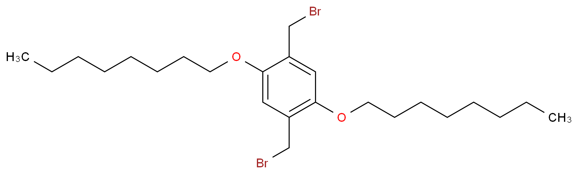 2,5-双(溴甲基)-1,4-双(辛氧基)苯_分子结构_CAS_147274-72-4)