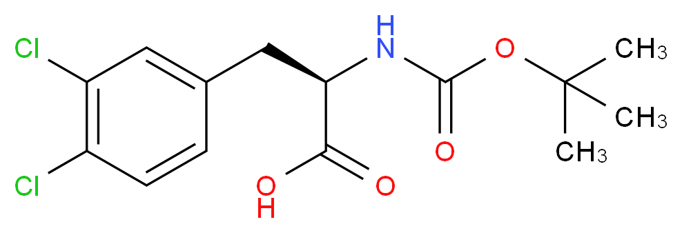 (2R)-2-{[(tert-butoxy)carbonyl]amino}-3-(3,4-dichlorophenyl)propanoic acid_分子结构_CAS_114873-13-1