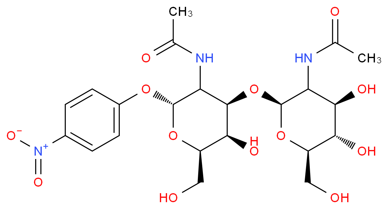 p-NITROPHENYL-2-ACETAMIDO-2-DEOXY-3-O-(2-ACETAMIDO-2-DEOXY-&beta;-D-GLUCOPYRANOSYL)-&alpha;-D-GALACTOPYRANOSIDE_分子结构_CAS_125455-64-3)