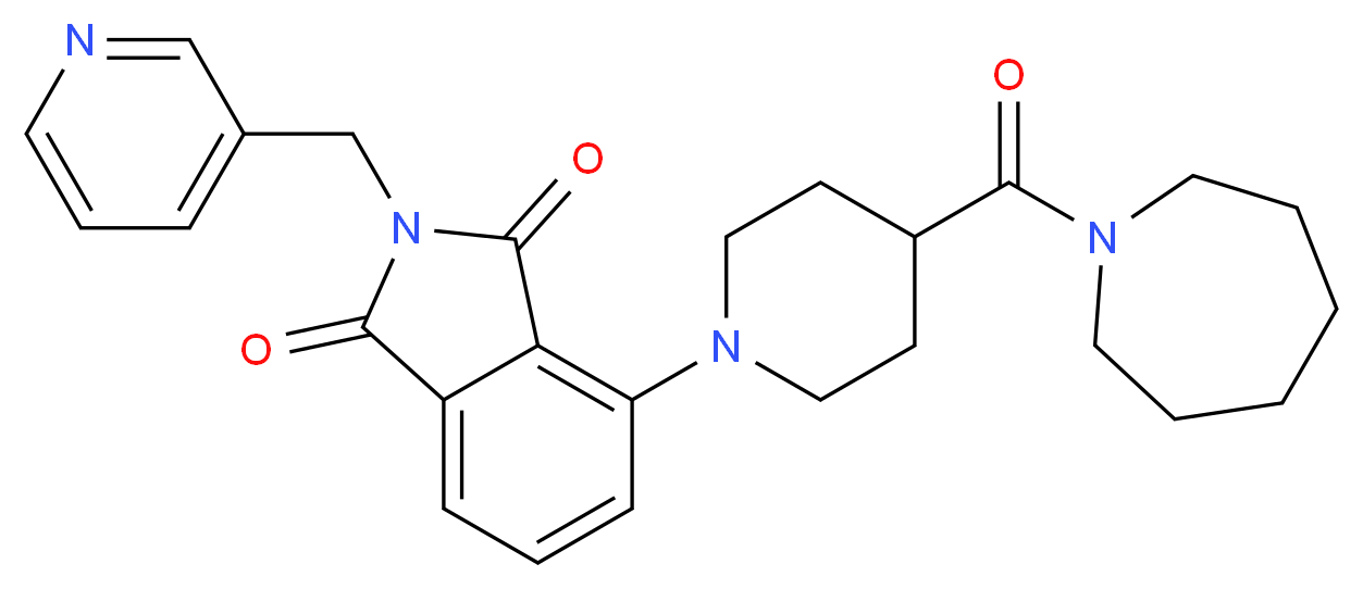 4-[4-(1-azepanylcarbonyl)-1-piperidinyl]-2-(3-pyridinylmethyl)-1H-isoindole-1,3(2H)-dione_分子结构_CAS_)