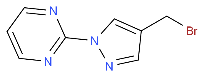 2-(4-(BROMOMETHYL)-1H-PYRAZOL-1-YL)PYRIMIDINE_分子结构_CAS_1196157-38-6)