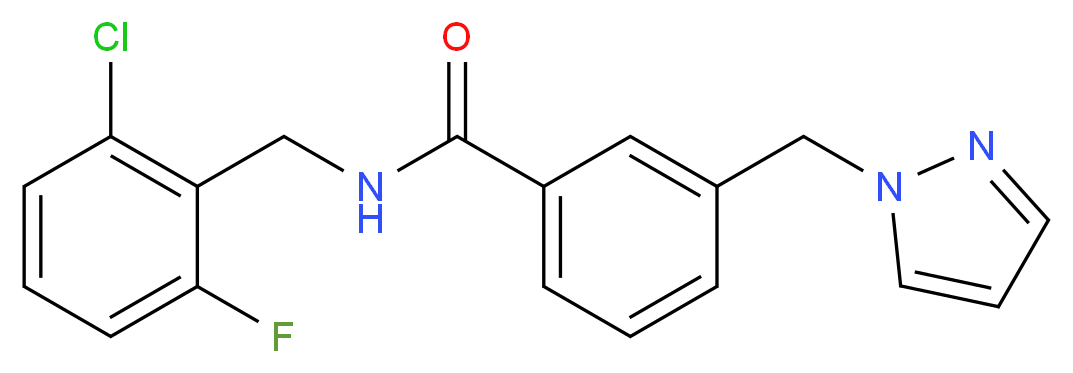 N-(2-chloro-6-fluorobenzyl)-3-(1H-pyrazol-1-ylmethyl)benzamide_分子结构_CAS_)