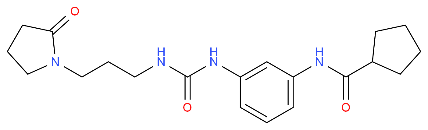 N-{3-[({[3-(2-oxopyrrolidin-1-yl)propyl]amino}carbonyl)amino]phenyl}cyclopentanecarboxamide_分子结构_CAS_)