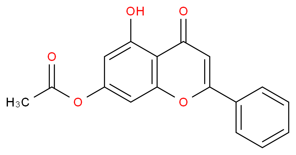 5-hydroxy-4-oxo-2-phenyl-4H-chromen-7-yl acetate_分子结构_CAS_6674-40-4
